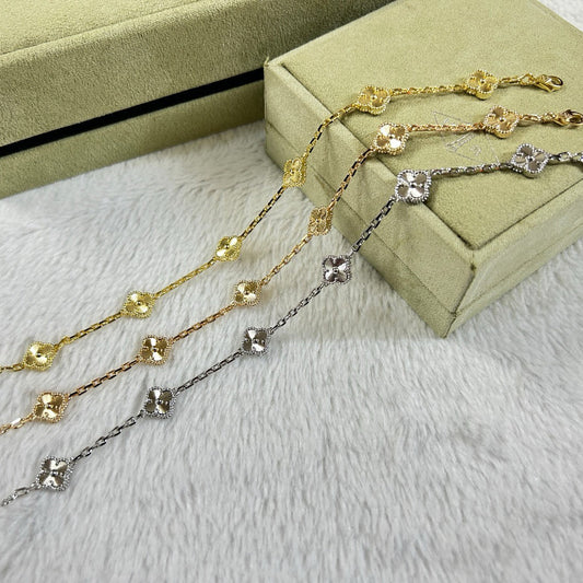 []CLOVER 6 MOTIF DIAMOND BRACELET