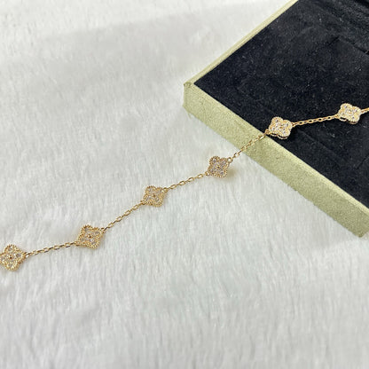 []CLOVER 6 MOTIF DIAMOND BRACELET