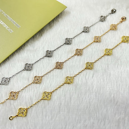 []CLOVER 6 MOTIF DIAMOND BRACELET