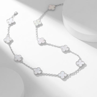 [Rose Jewelrys]CLOVER 10 MOTIFS WHITE MOTHER OF PEARL NECKLACE