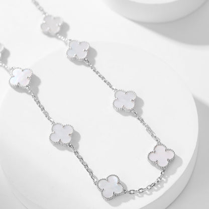 [Rose Jewelrys]CLOVER 10 MOTIFS WHITE MOTHER OF PEARL NECKLACE