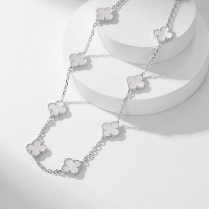 [Rose Jewelrys]CLOVER 10 MOTIFS WHITE MOTHER OF PEARL NECKLACE