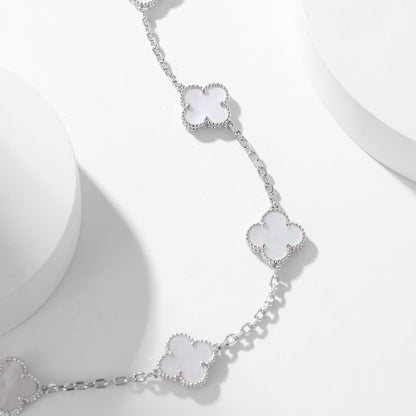 [Rose Jewelrys]CLOVER 10 MOTIFS WHITE MOTHER OF PEARL NECKLACE