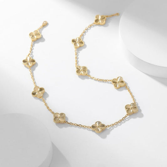 [Rose Jewelrys]CLOVER 10 MOTIFS LASER NECKLACE