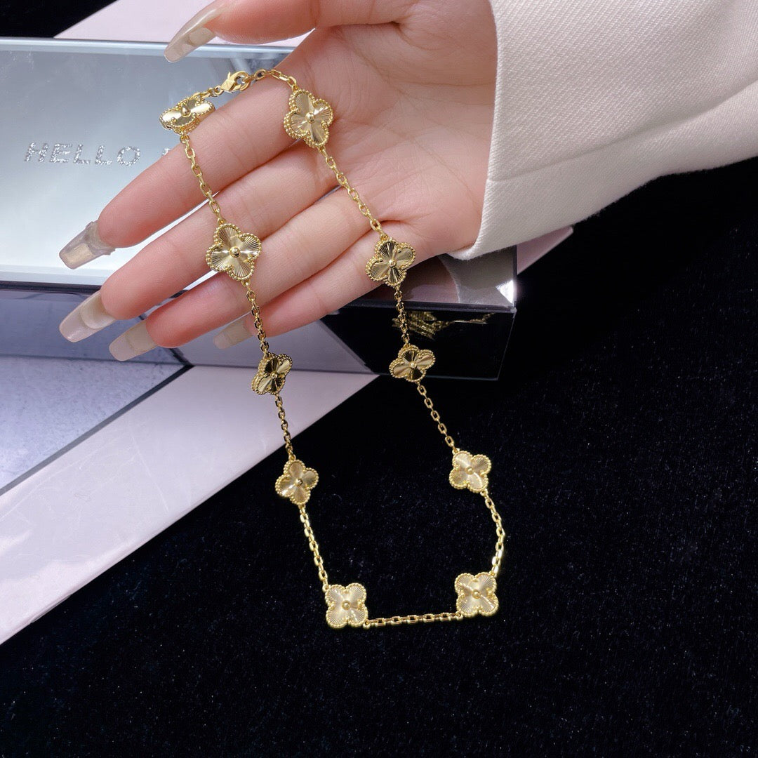 [Rose Jewelrys]CLOVER 10 MOTIFS LASER NECKLACE