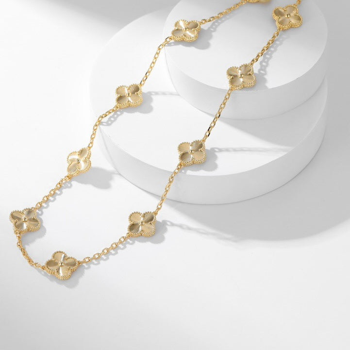 [Rose Jewelrys]CLOVER 10 MOTIFS LASER NECKLACE