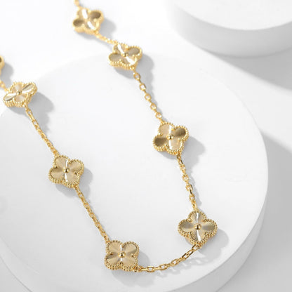 [Rose Jewelrys]CLOVER 10 MOTIFS LASER NECKLACE