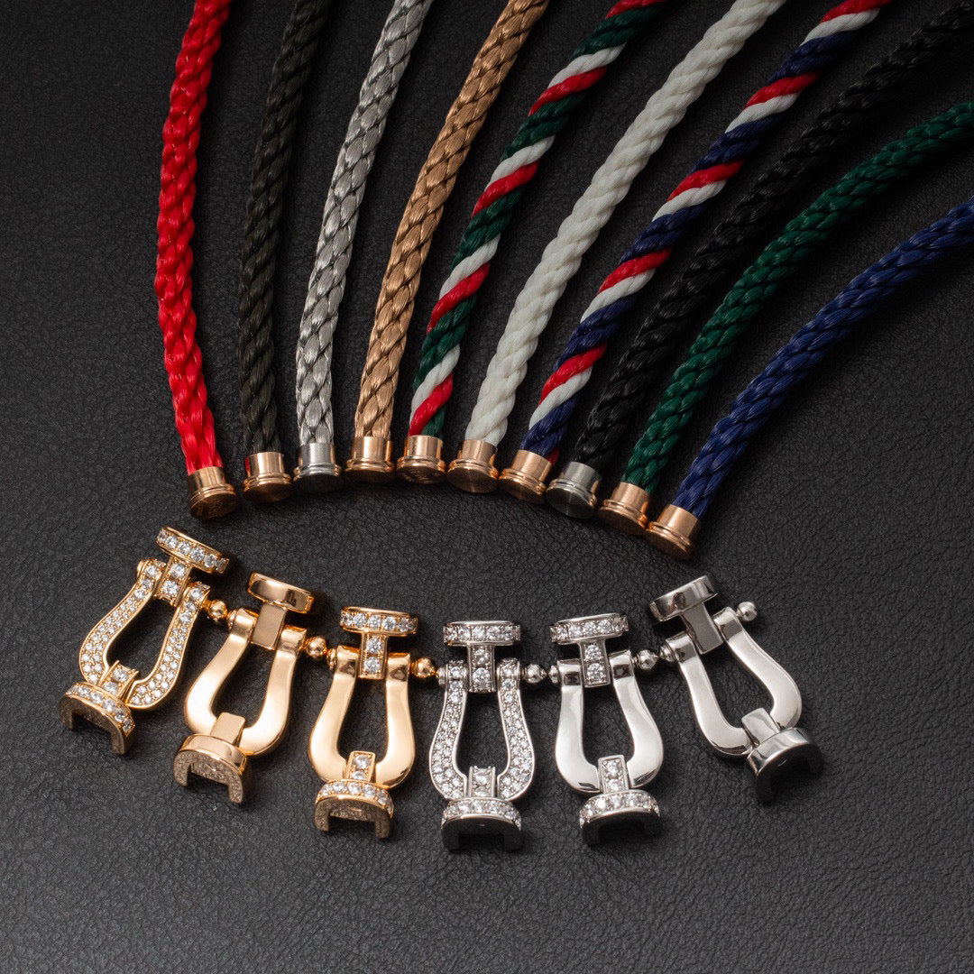 [Rose Jewelrys]FORCE LARGE HORSESHOE FULL DIAMOND BRACELET ROSE GOLD