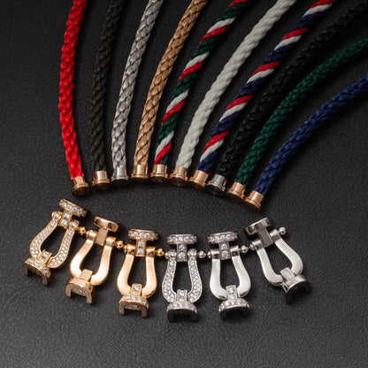 [Rose Jewelrys]FORCE LARGE HORSESHOE FULL DIAMOND BRACELET ROSE GOLD