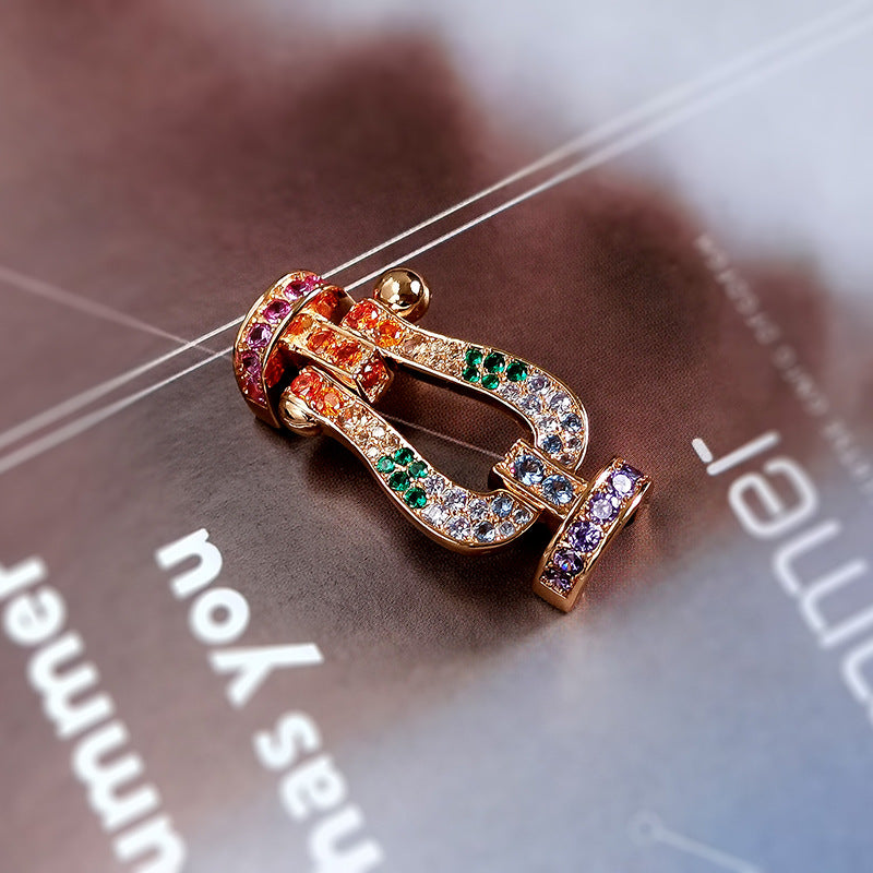 []FORCE LARGE HORSESHOE  COLORED DIAMOND BRACELET ROSE GOLD