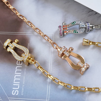 [Rose Jewelrys]FORCE LARGE HORSESHOE CLASP  METAL BRACELET