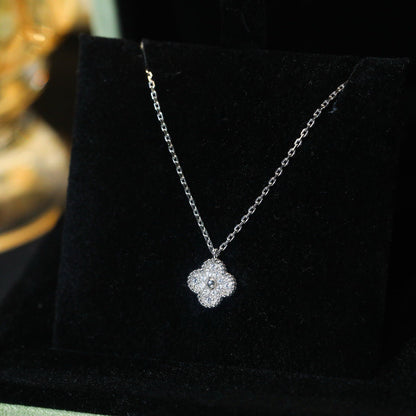 []CLOVER MINI 9.5MM PENDANT DIAMOND NECKLACE