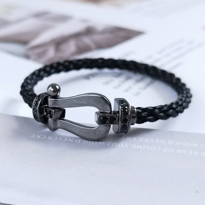 []FORCE LARGE SERIES HORSESHOE BLACK SAMURAI BRACELET