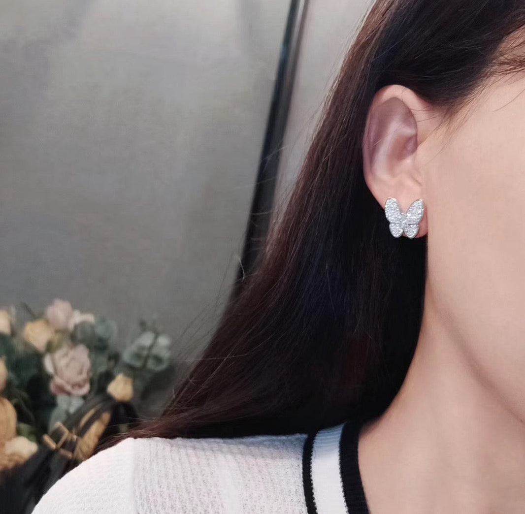 [🌹Rose💎]BUTTERFLY ALL DIAMOND EARRINGS