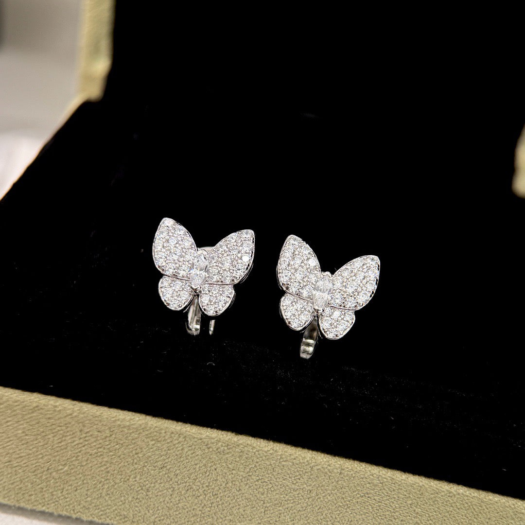 []BUTTERFLY ALL DIAMOND EARRINGS