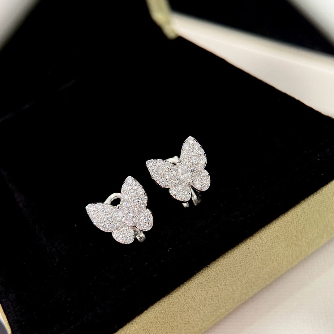 []BUTTERFLY ALL DIAMOND EARRINGS