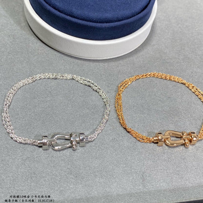 []FORCE SMALL HORSESHOE  DIAMOND CHAIN ROPE BRACELET