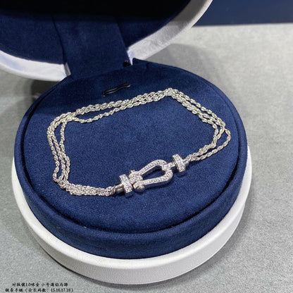 []FORCE SMALL HORSESHOE  DIAMOND CHAIN ROPE BRACELET