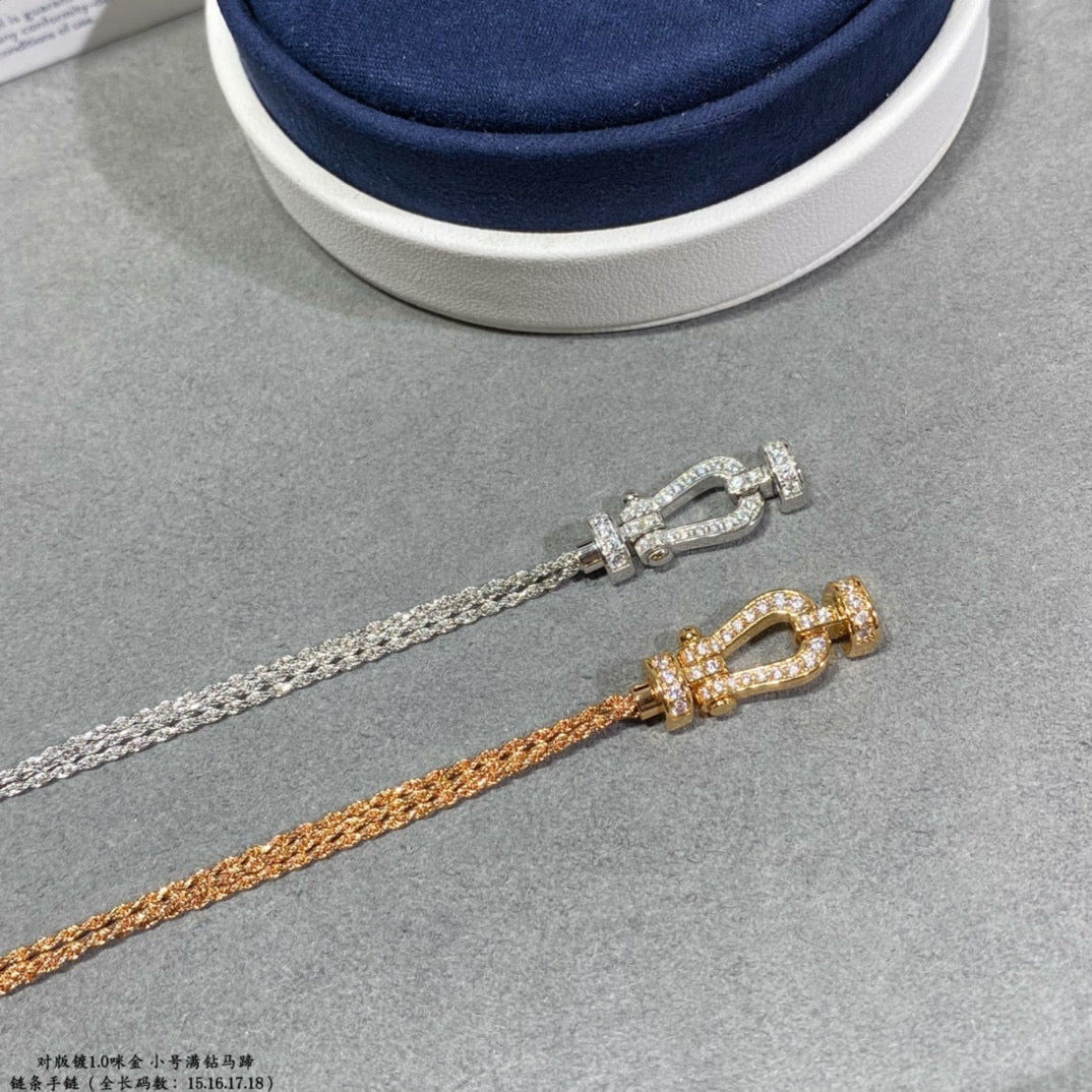 []FORCE SMALL HORSESHOE  DIAMOND CHAIN ROPE BRACELET