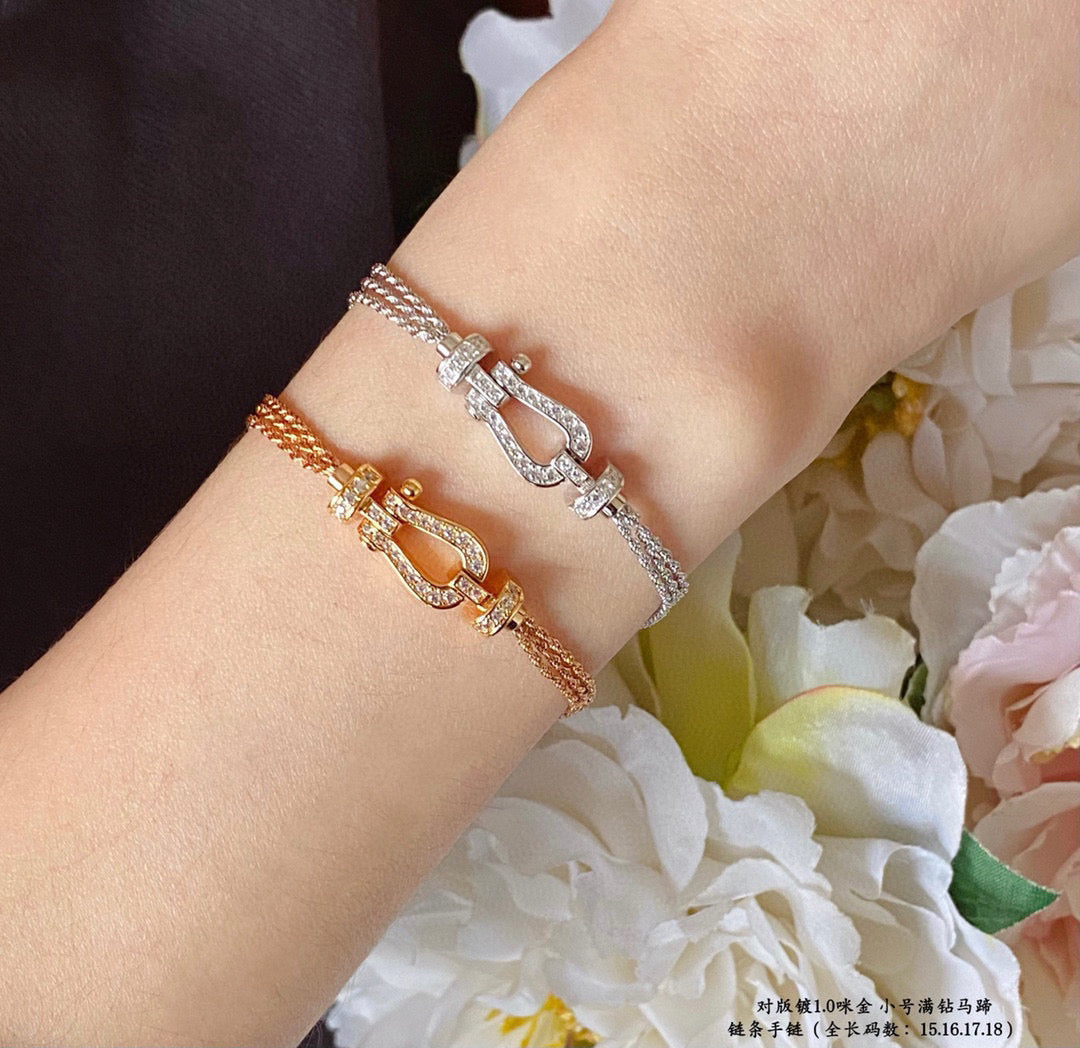 []FORCE SMALL HORSESHOE  DIAMOND CHAIN ROPE BRACELET