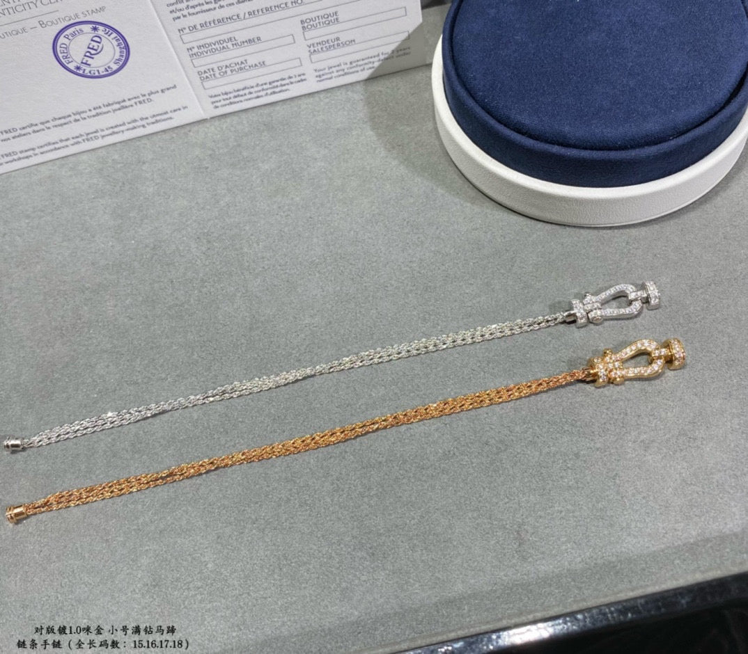 []FORCE SMALL HORSESHOE  DIAMOND CHAIN ROPE BRACELET