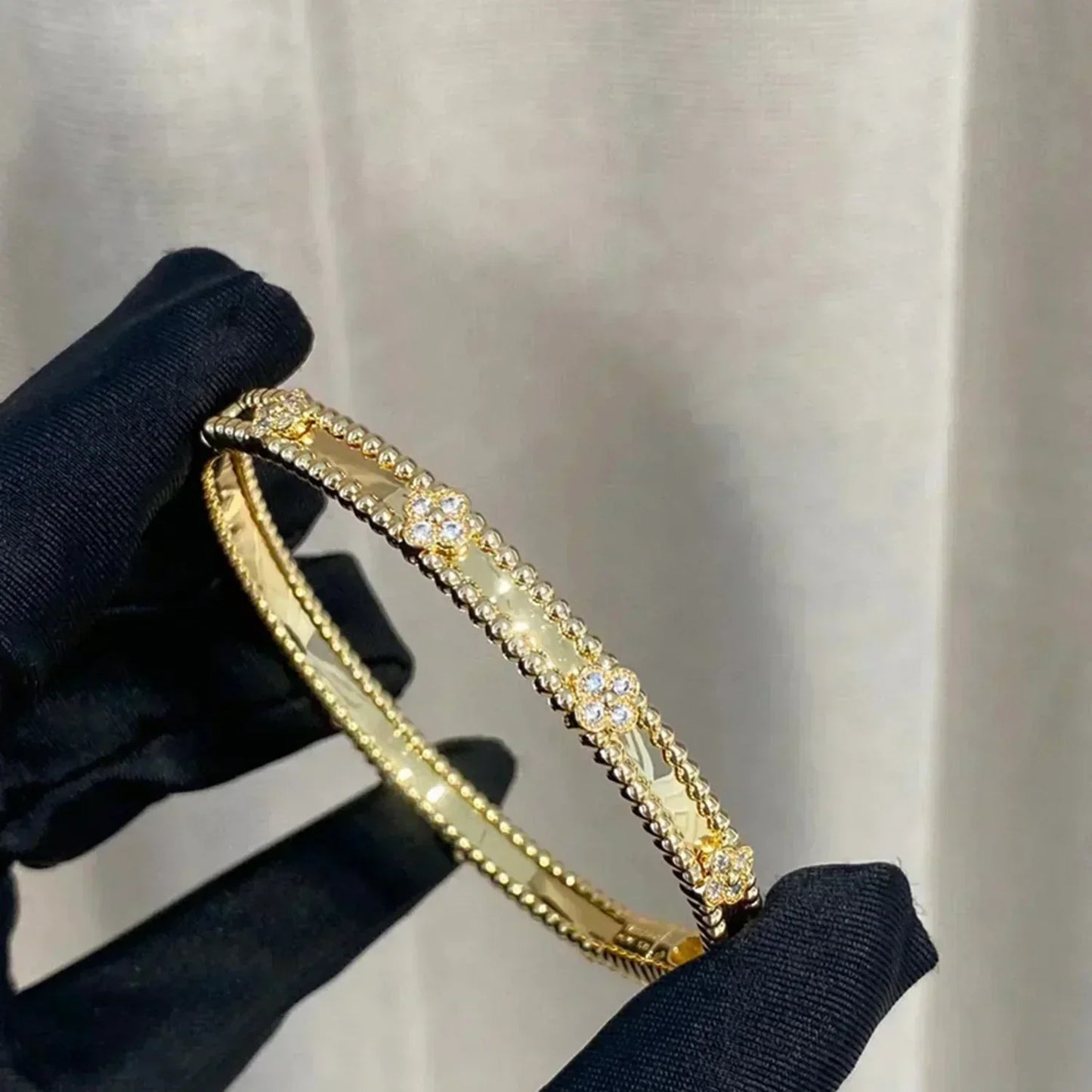 [Rose Jewelrys]CLOVER BRACELET 4MM DIAMONDS