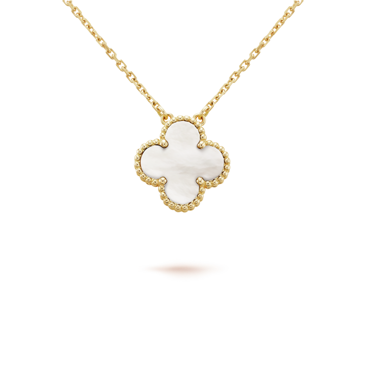 [Rose Jewelrys]CLOVER  15MM WHITE MOTHER-OF-PEARL NECKLACE