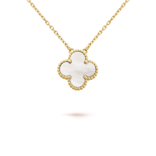 [Rose Jewelrys]CLOVER  15MM WHITE MOTHER-OF-PEARL NECKLACE