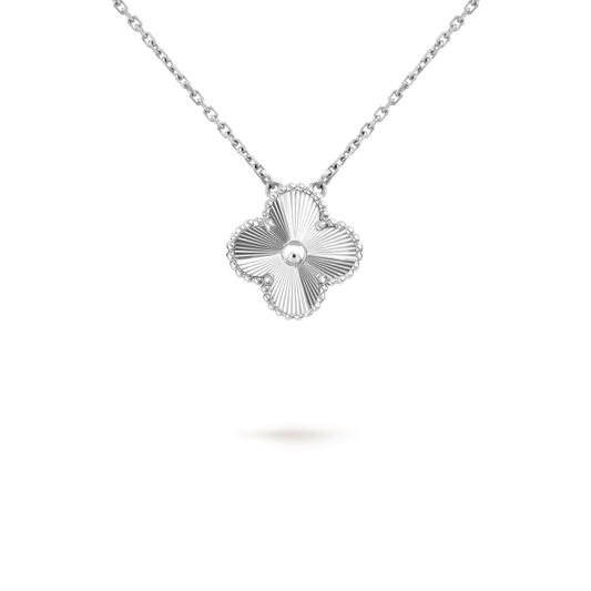 [Rose Jewelrys]CLOVER 15MM LASER NECKLACE SILVER