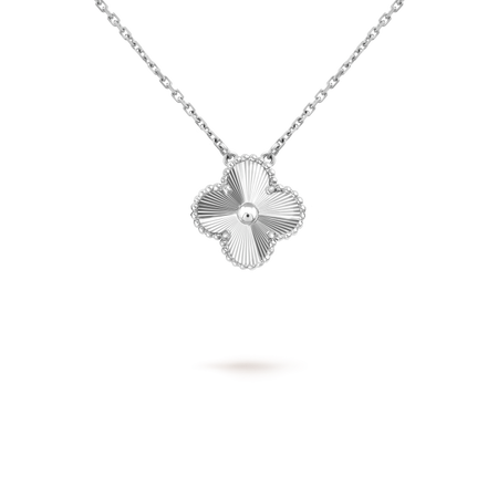 [🌹Rose💎]CLOVER 15MM LASER NECKLACE SILVER