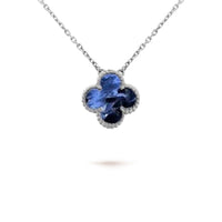 [🌹Rose💎]CLOVER 15MM PIETERSITE NECKLACE SILVER