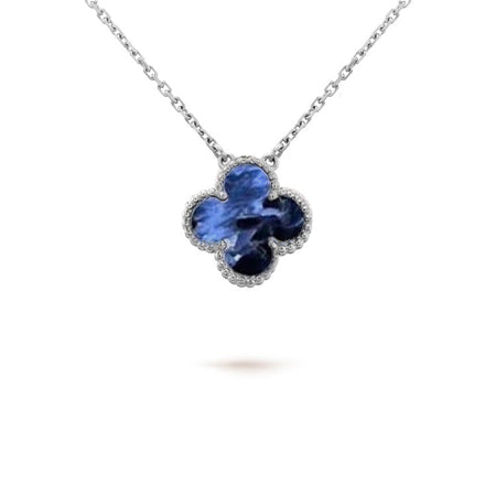 [🌹Rose💎]CLOVER 15MM PIETERSITE NECKLACE SILVER