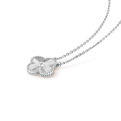 [Rose Jewelrys]CLOVER 15MM LASER NECKLACE SILVER