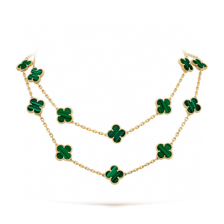 [🌹Rose💎]CLOVER 20 MOTIFS MALACHITE GOLD