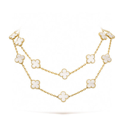 []CLOVER 20 MOTIFS WHITE MOP NECKLACE