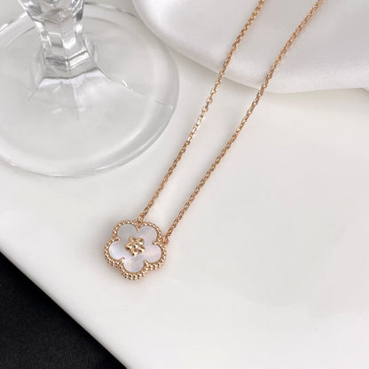 [Rose Jewelrys]LUCKY  WHITE MOP  PLUM BLOSSOM NECKLACE