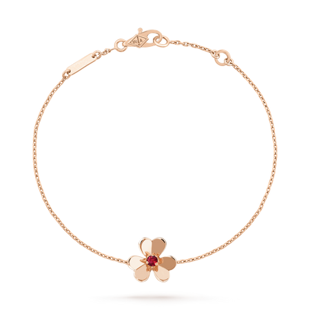 [🌹Rose💎]FRIVOLE GOLD FLOWER PINK MALACHITE BRACELET