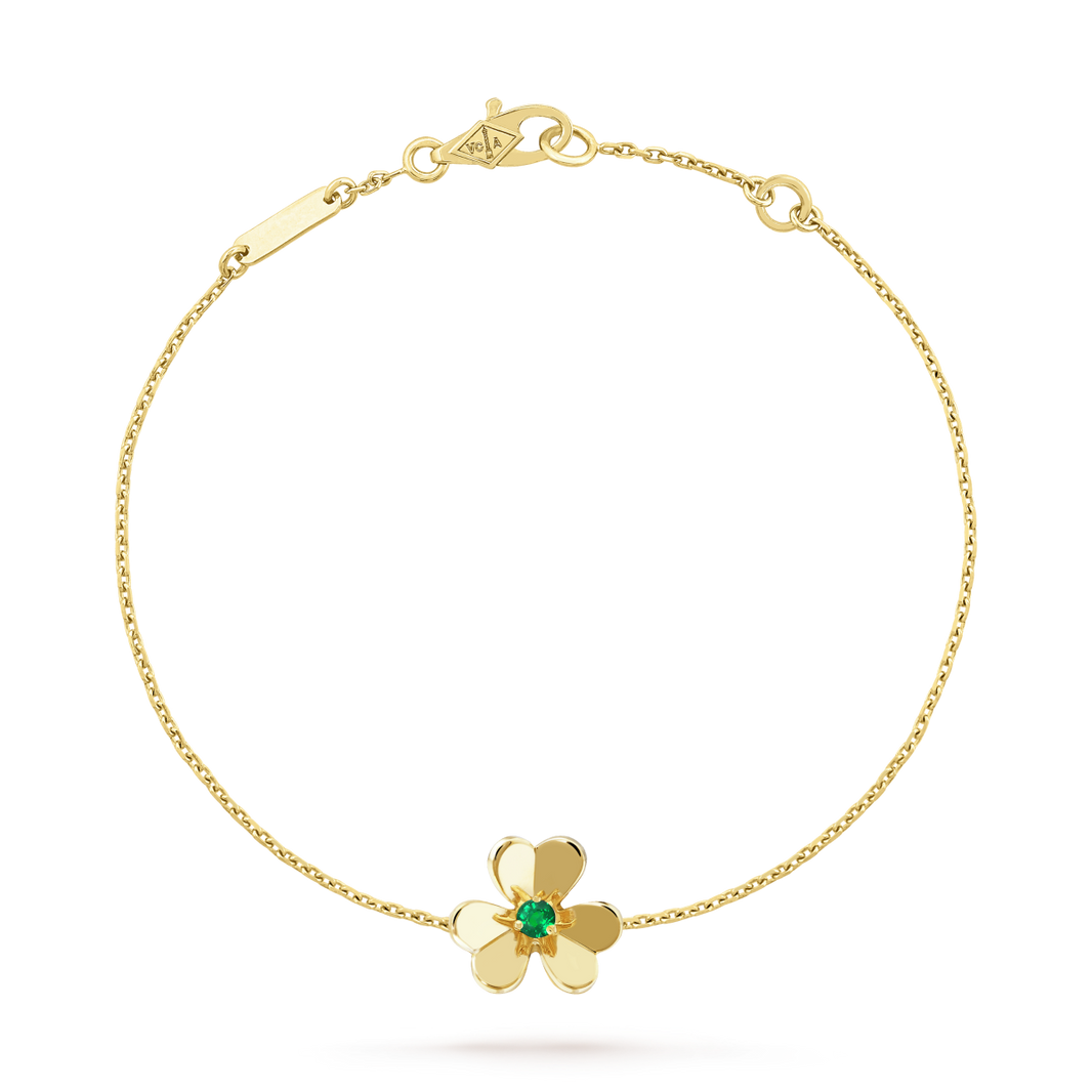 [🌹Rose💎]FRIVOLE GOLD FLOWER PINK MALACHITE BRACELET