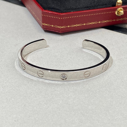 [Rose Jewelrys]LOVE BRACELET 6.1MM 1 DIAMOND OPEN CUFF