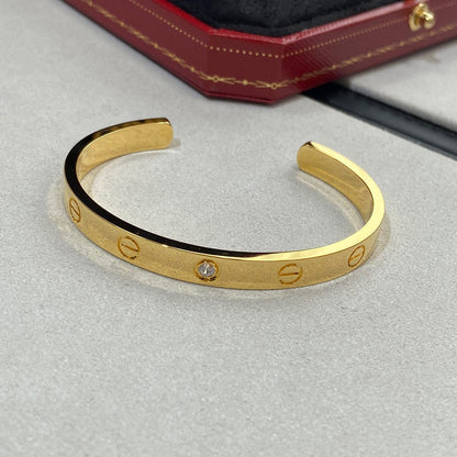 [Rose Jewelrys]LOVE BRACELET 6.1MM 1 DIAMOND OPEN CUFF