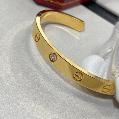 [Rose Jewelrys]LOVE BRACELET 6.1MM 1 DIAMOND OPEN CUFF