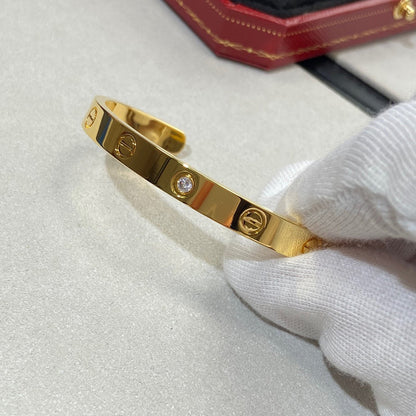 []LOVE BRACELET 6.1MM 1 DIAMOND OPEN CUFF