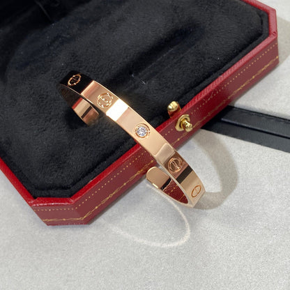 [Rose Jewelrys]LOVE BRACELET 6.1MM 1 DIAMOND OPEN CUFF