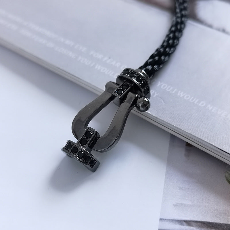 []FORCE LARGE SERIES HORSESHOE BLACK SAMURAI BRACELET