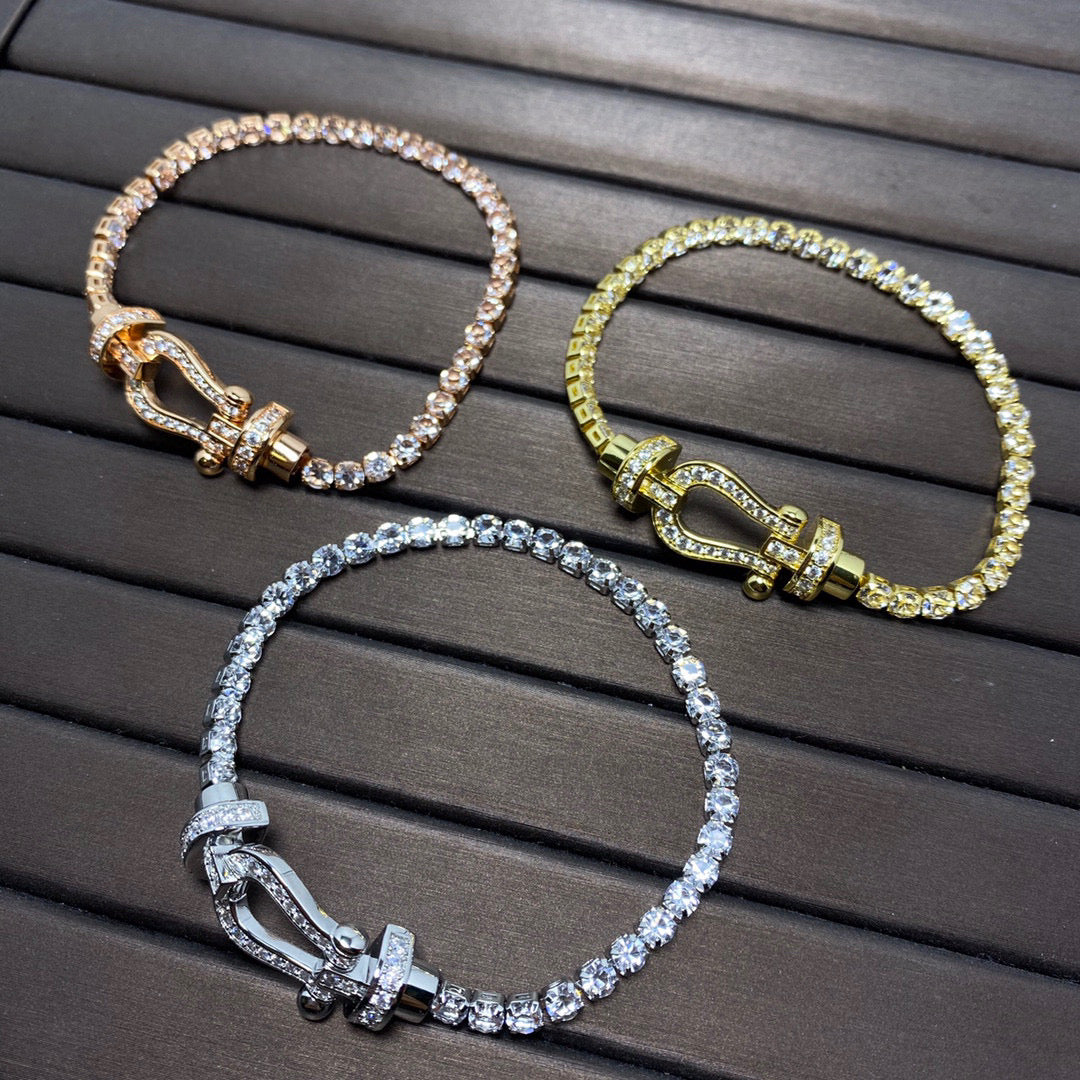 [Rose Jewelrys]FORCE  HORSESHOE  DIAMOND TENNIS BRACELET