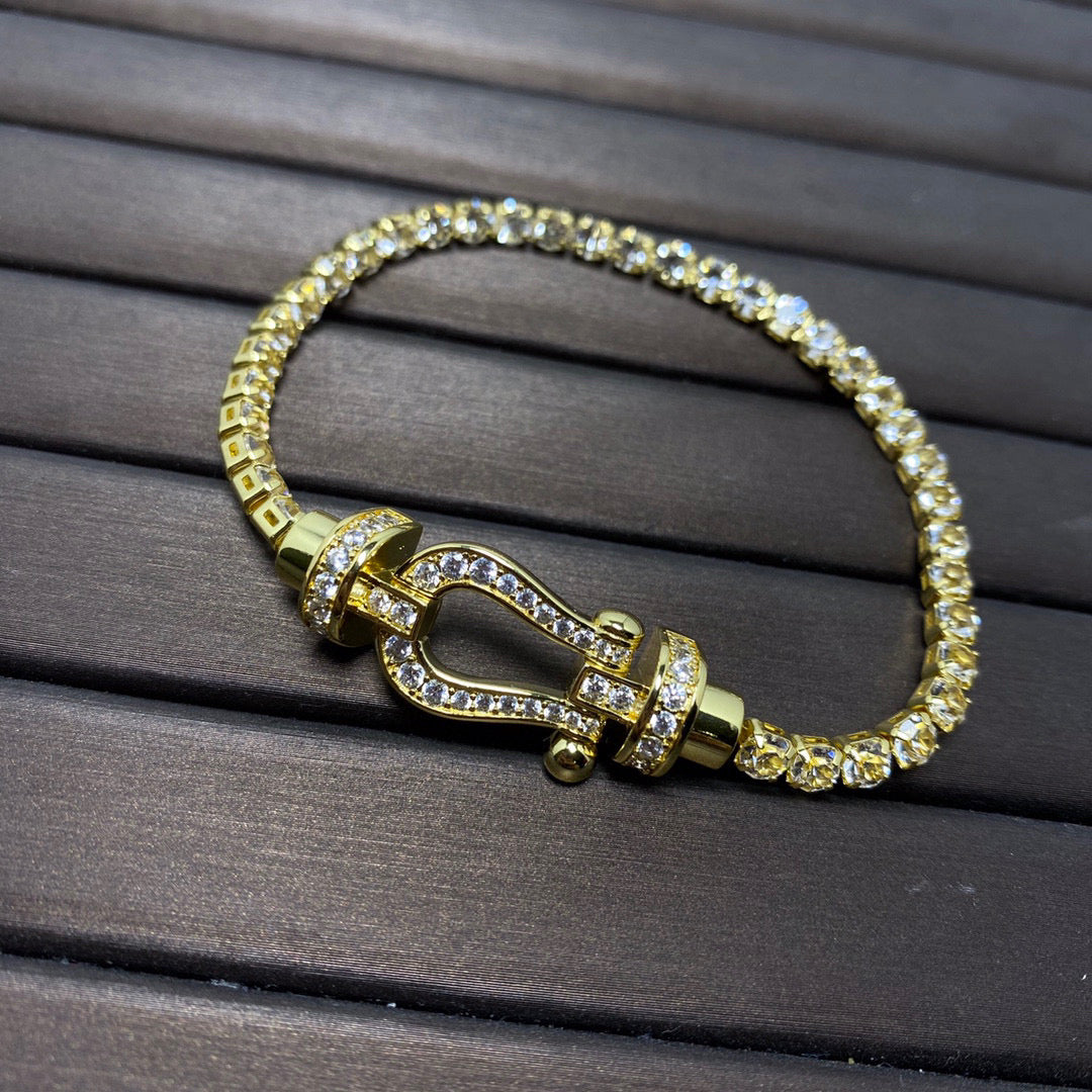 [Rose Jewelrys]FORCE  LARGE HORSESHOE FULL DIAMOND TENNIS BRACELET