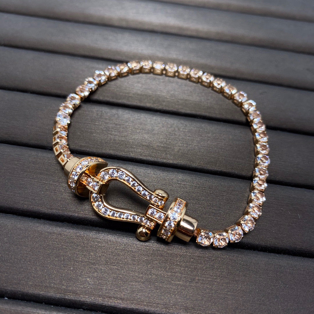 [Rose Jewelrys]FORCE  LARGE HORSESHOE FULL DIAMOND TENNIS BRACELET