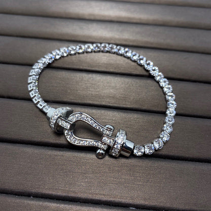 []FORCE  LARGE HORSESHOE FULL DIAMOND TENNIS BRACELET