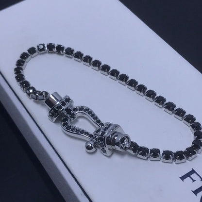 [Rose Jewelrys]FORCE  LARGE HORSESHOE FULL DIAMOND TENNIS BRACELET