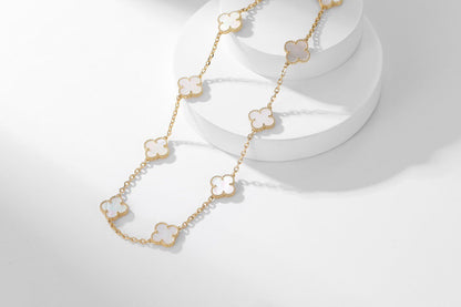 [Rose Jewelrys] Clover 10 Patterned white mother-of-pearl necklace.